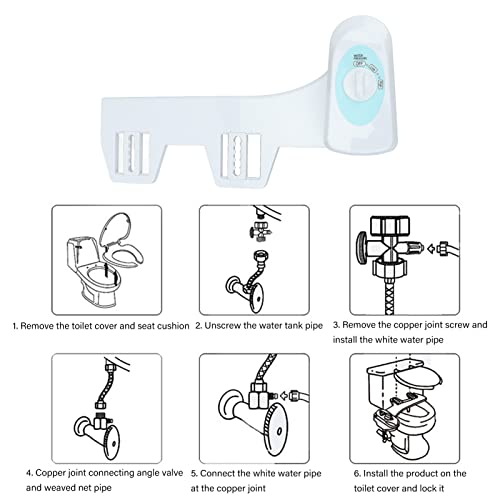 Bidet Attachment for Toilet, Adjustable Non electric Water Spray, Cold Water Purifier Attachment for Cleaning, Lightweight Bidet Attachment for Men, Women, Children and the Elderly (1/2)