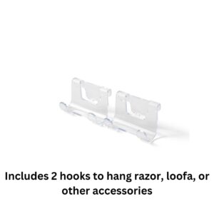 Acrylic Shower Shelves 2 Pack - Clear Acrylic Shelves for Bathroom, Shower, Living Room-Space-Saving Floating Shower Shelves for Inside Shower - No Drill Wall-Mounted, Strong Adhesive Shower Shelves