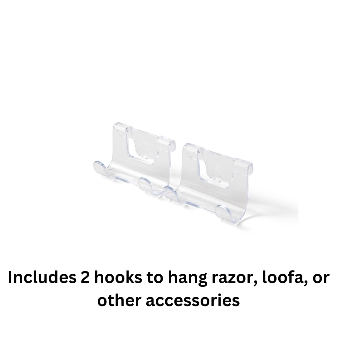 Acrylic Shower Shelves 2 Pack - Clear Acrylic Shelves for Bathroom, Shower, Living Room-Space-Saving Floating Shower Shelves for Inside Shower - No Drill Wall-Mounted, Strong Adhesive Shower Shelves