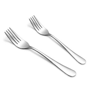 stainless steel forks set, 6pcs 8.1inch forks and 6pcs 7.3inches forks, set of 12 top food grade silverware forks, mirror polished & dishwasher safe