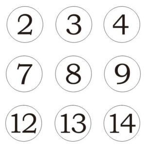 15PcsTable Numbers Cards 1-15 for Wedding Reception, 10cm/4" Diameter Round Double Sided Table Signs for Wedding or Birthday Party. (White, 1-15)