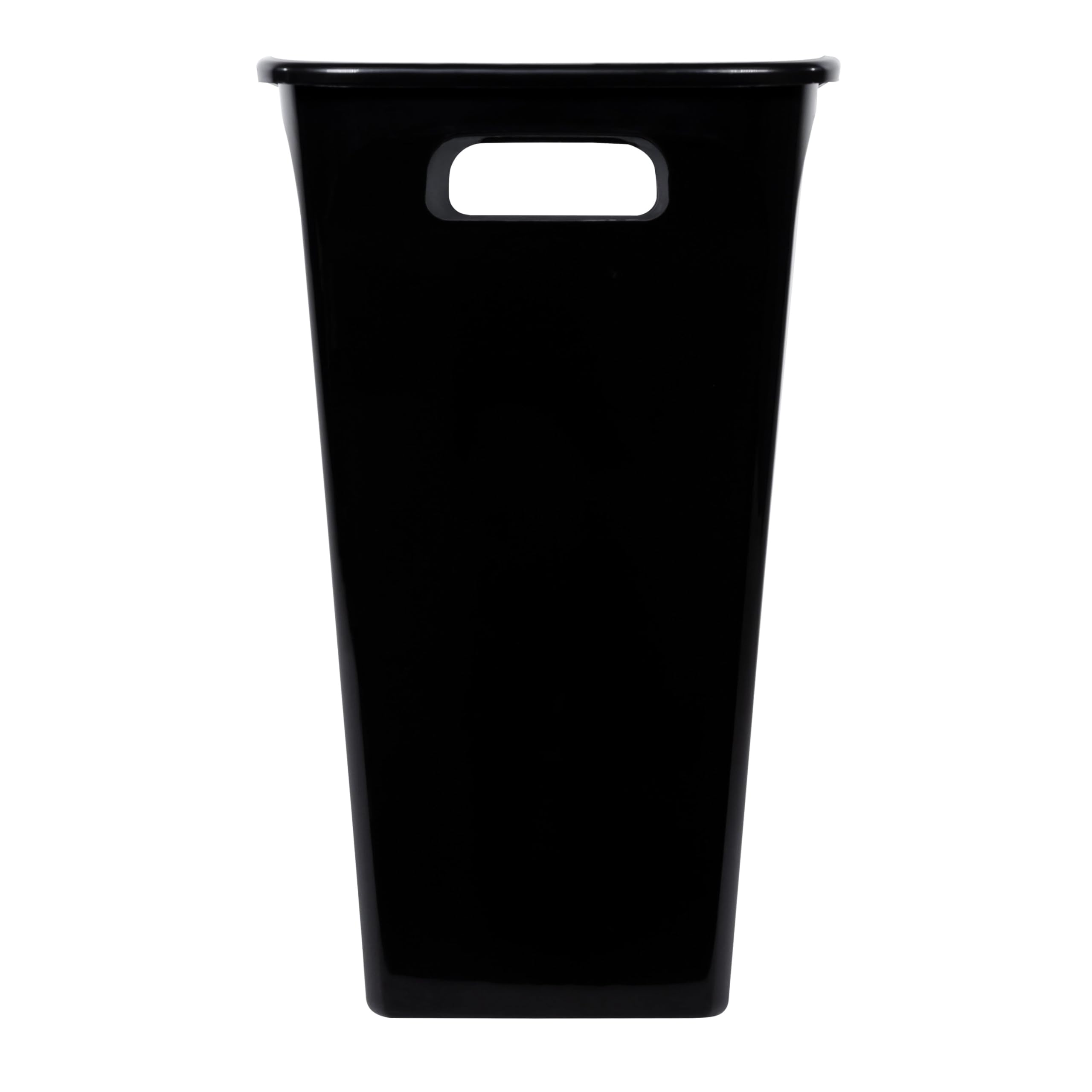 BHCHA 8.8 Gallon Trash Can, Plastic Handled Office Trash Can, Black