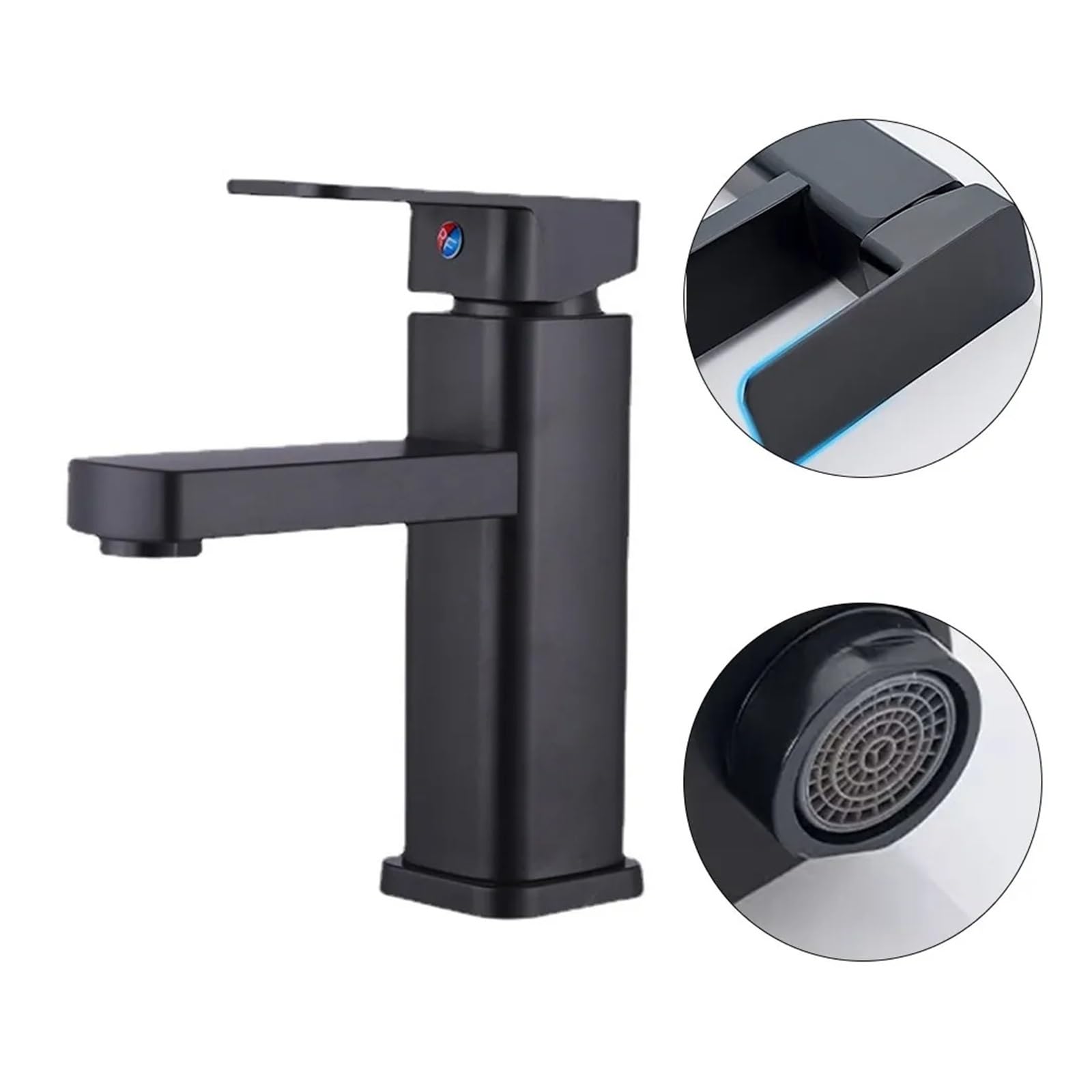 LIANTE Bathroom Faucets Hot and Cold Mixer Tap Deck Mounted Bathroom Basin Faucets Black Washbasin Sink Bathtub Faucet,Kitchen Faucet