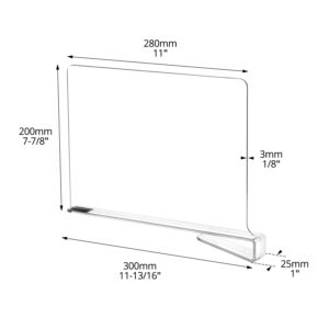 QWORK Clear Acrylic Shelf Dividers for Closets (12 Pack) – 8" x 12", Shelf Dividers, Purses Separators