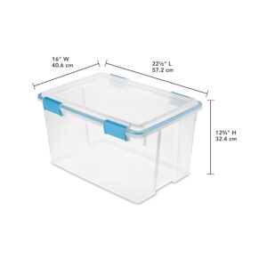 BHCHA 54 Quart Clear Gasket Box with Blue Latches & Gasket