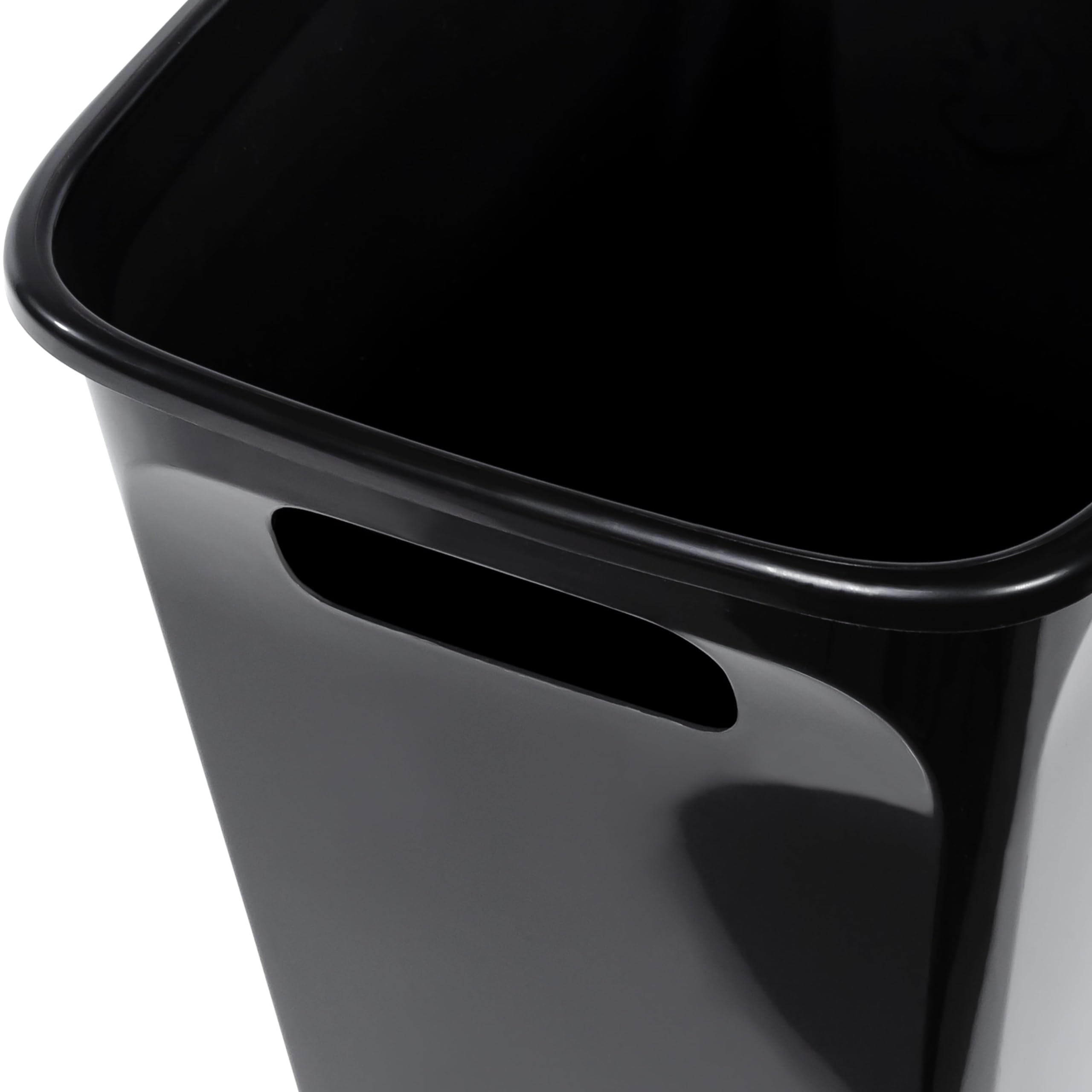 BHCHA 8.8 Gallon Trash Can, Plastic Handled Office Trash Can, Black