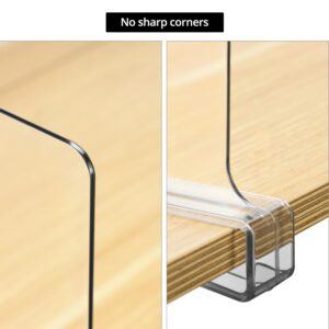 QWORK Clear Acrylic Shelf Dividers for Closets (12 Pack) – 8" x 12", Shelf Dividers, Purses Separators