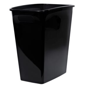 BHCHA 8.8 Gallon Trash Can, Plastic Handled Office Trash Can, Black