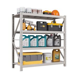 3500lbs industrial garage shelving 4 tier heavy duty storage shelves ccommercial shelving adjustable metal shelves for garage/warehouse 4 feet tall industrial metal shelving white,48"w x 18"d x 48"h