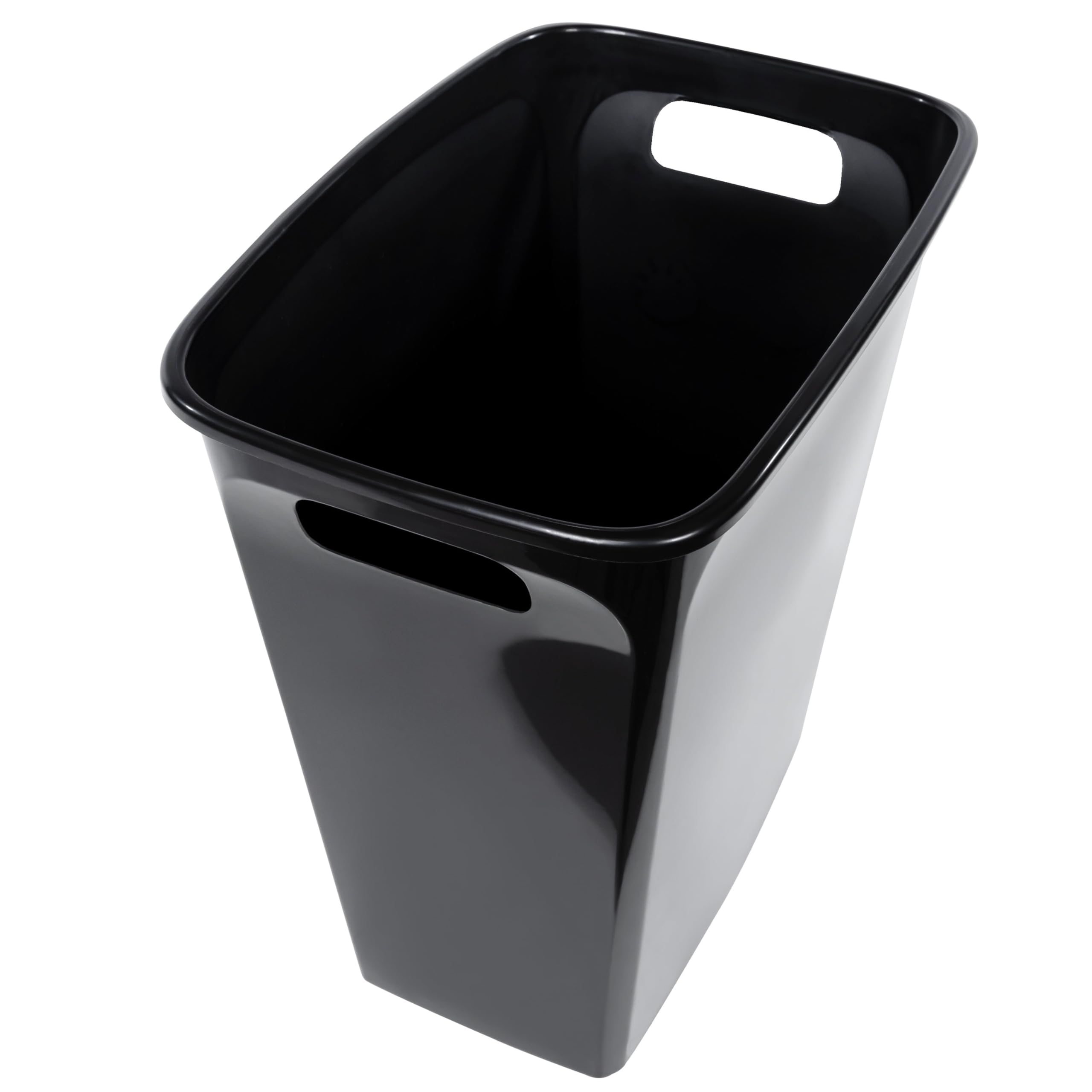 BHCHA 8.8 Gallon Trash Can, Plastic Handled Office Trash Can, Black