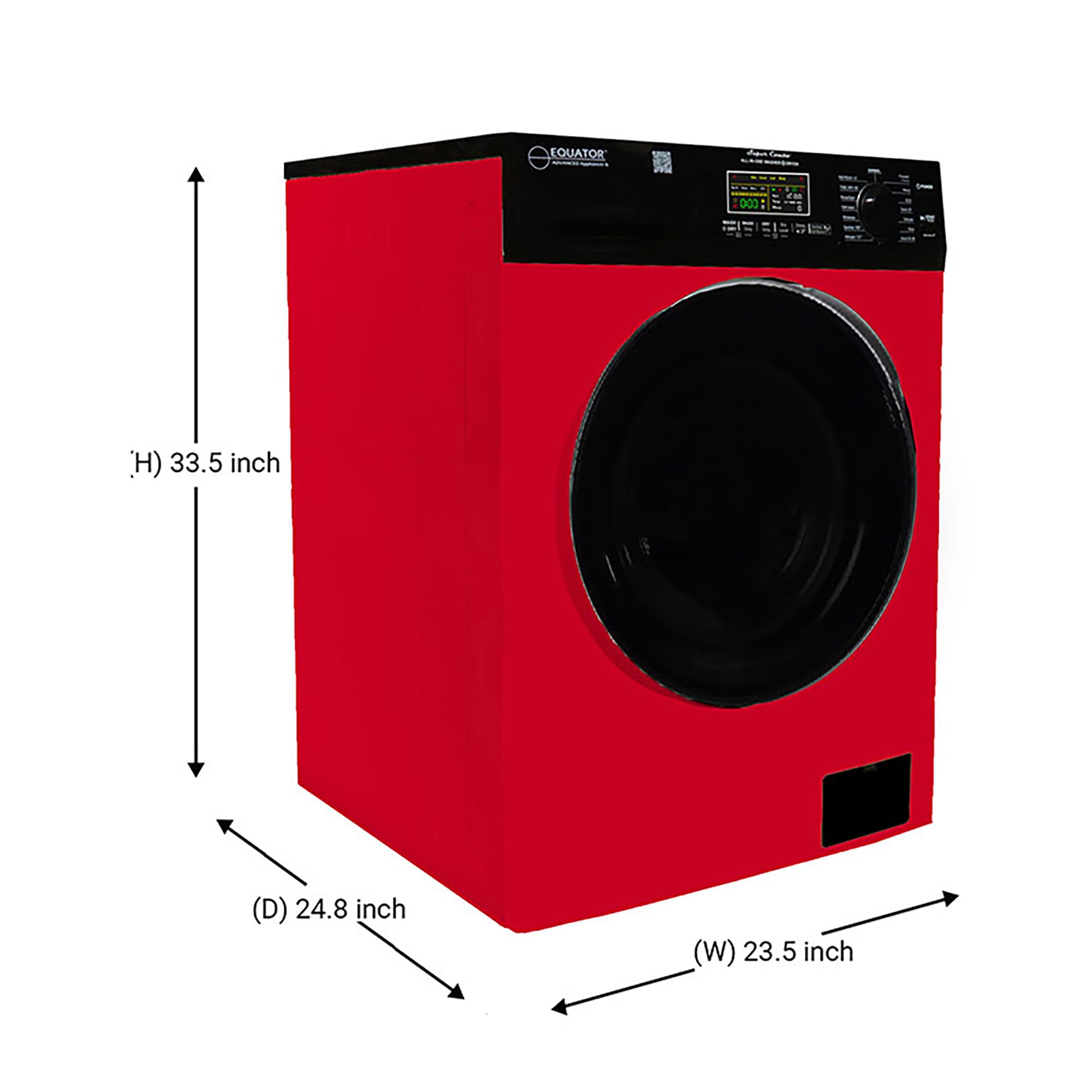 Equator All-In-One VENTED/VENTLESS Washer-Dryer 1.9cf/18lb 1400RPM 110V (Red/Black)