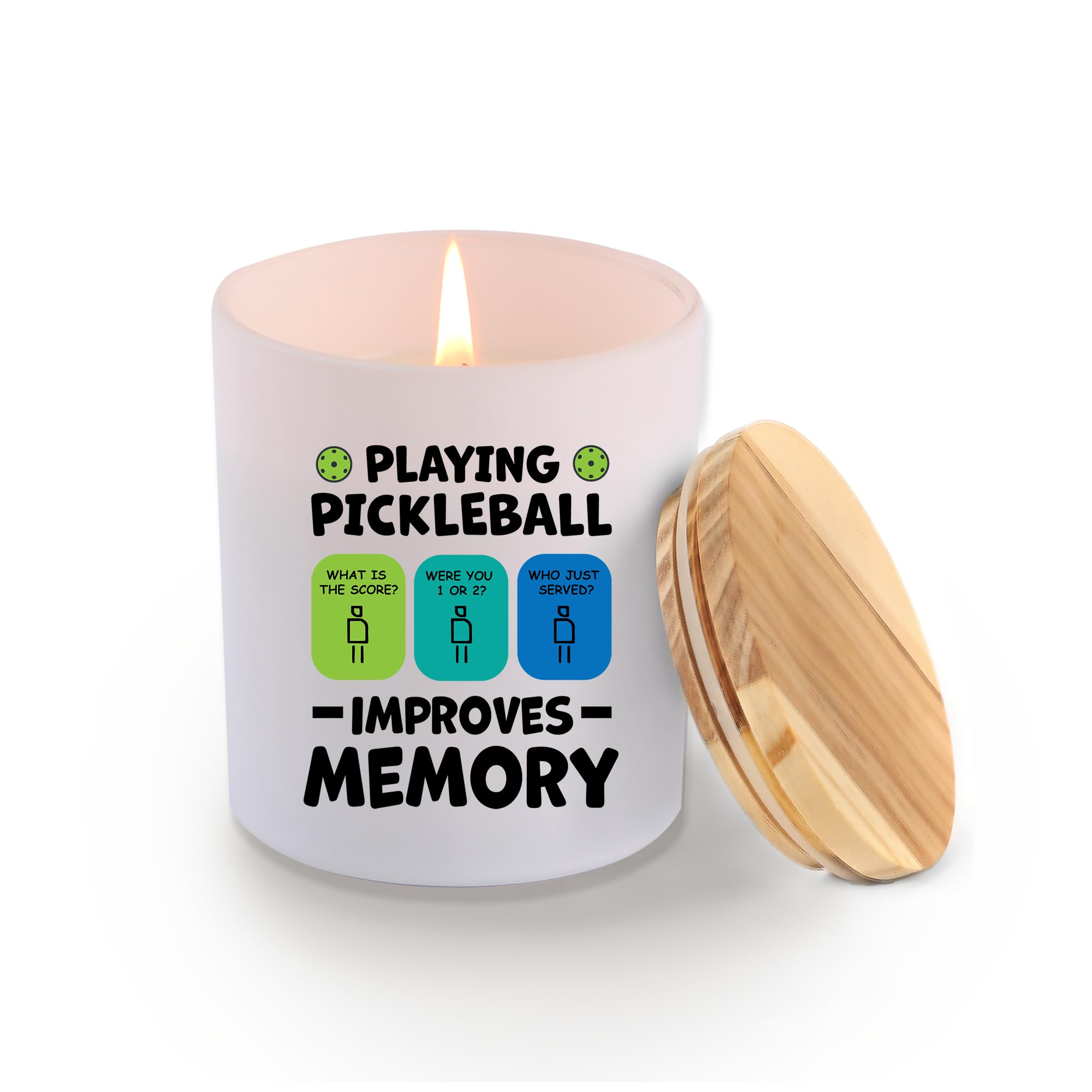 Loovelo Playing Pickleball Improves Memory Pickleball Gifts Scented Candle Home Office Pickleball Lovers Players Jar Candles Sage Floral Lavender Scent 9.5 oz