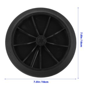 DOITOOL 2PCS Garbage Bin Wheels Replacement 7 inch Plastic Wheels Garbage Can Wheels Trash Can Dolly Rubber Wheels Trash Can Wheels Trash Bin Wheels Trash Can Accessories, 18.00X18.00X7.00CM, Black