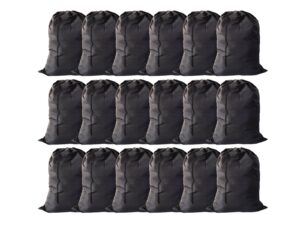 yethan extra large laundry bag 18 pack, travel laundry bags with drawstring closure, 30"x40", for college, dorm, apartment dwellers (18pcs black)