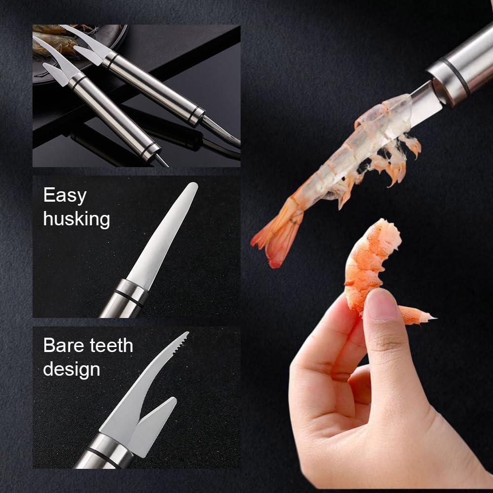 5 in 1 Multifunctional Shrimp Line Fish Maw Knife, 2024 Shrimp Deveiner Tool Prawn Shrimp Peeler Maw Knife, Stainless Steel Cleaning Tools for Fish Prawn Seafood Peeler Cleaner Shrimp Knife (6)