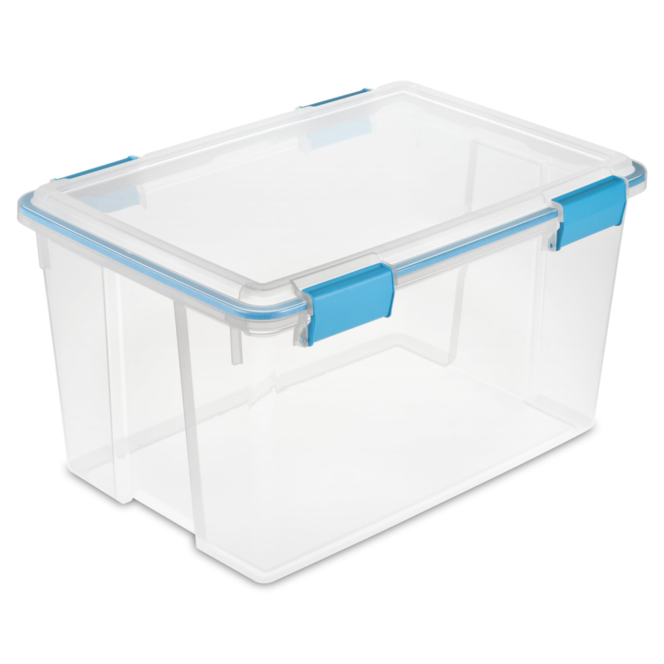 BHCHA 54 Quart Clear Gasket Box with Blue Latches & Gasket