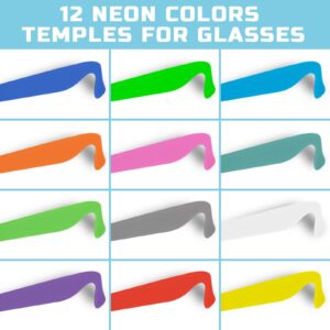 TikOnsYol 24 Pack 12 Color Neon Kid Sunglasses Bulk Party Favor for Kid Adult Boy Girl,80s Retro Style Plastic Toddler UV400 Toy Sunglasses Summer Beach Pool Birthday Graduation Party Classroom Prize