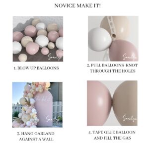 Soonlyn Pink Balloon Arch Kit, 13ft Thicken Dusty Pink Boho Neutral Theme for Coquette Birthday Party Baby Shower Bridal Shower