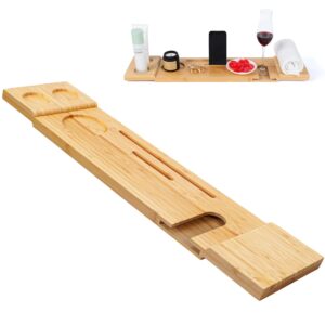 ecochre bath tub tray wood, bathtub trays for tub, bath caddy tray for wooden bathtub bath tray for tub, bath table bath board for tub, fits most bath tubs, idea for women