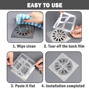 2024 New Disposable Floor Drain Sticker, 4" Disposable Shower Drain Cover Hair Catcher, Sewer Hair Blocking Sticker Hair Strainer for Bathroom Laundry Bathtub Kitchen (20)