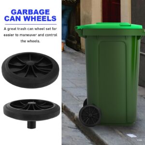 DOITOOL 2PCS Garbage Bin Wheels Replacement 7 inch Plastic Wheels Garbage Can Wheels Trash Can Dolly Rubber Wheels Trash Can Wheels Trash Bin Wheels Trash Can Accessories, 18.00X18.00X7.00CM, Black