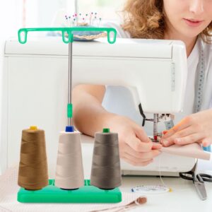 Generic Sewing Thread Organizer Stand with 3 Spools Holder, Green, 33cmx20.8cmx20.2cm