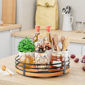 10" Lazy Susan Turntable Organizer - Wood Round Lazy Susan for Cabinet Kitchen Countertop Dining Table Pantry Cupboard Bathroom Coffee Bar Storage Home Decor