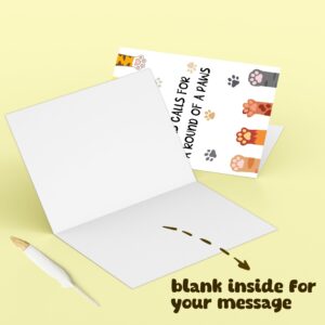 Funny Graduation Card for Friends, Cute Paws Congratulations Card for Him Her, New Job Card