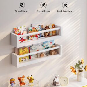 Seocry Nursery Book Shelves, Set of 4 - Kids Wall Bookshelf, Floating Book Shelf for Kids Room, Baby Room, Toddler Bedroom, Playroom & Nursery Decor