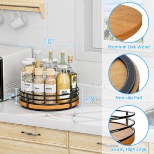 10" Lazy Susan Turntable Organizer - Wood Round Lazy Susan for Cabinet Kitchen Countertop Dining Table Pantry Cupboard Bathroom Coffee Bar Storage Home Decor