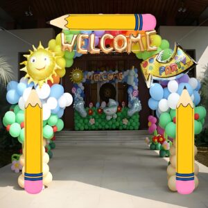 4 Pcs Giant Large Inflatable Pencil Balloon Birthday Party Back To School Graduation Favor Blow Up Balloon Hanging Classroom Decoration for Classroom Garden Room Birthday Party Decorations