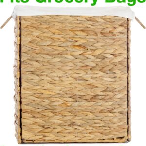 AppliaFit Wicker Trash Can - Fits Grocery Shopping Bags - Waste Basket for Reusing Grocery Shopping Bags (2-Pack)