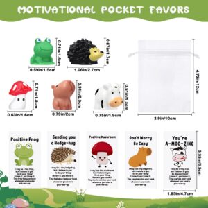 Fumete 25 Set Employee Appreciation Gifts Bulk for Coworkers Thank You Staff Gift Animal Pun Inspirational Note Cards Funny Resin Office Gifts Pocket Favors (Funny)