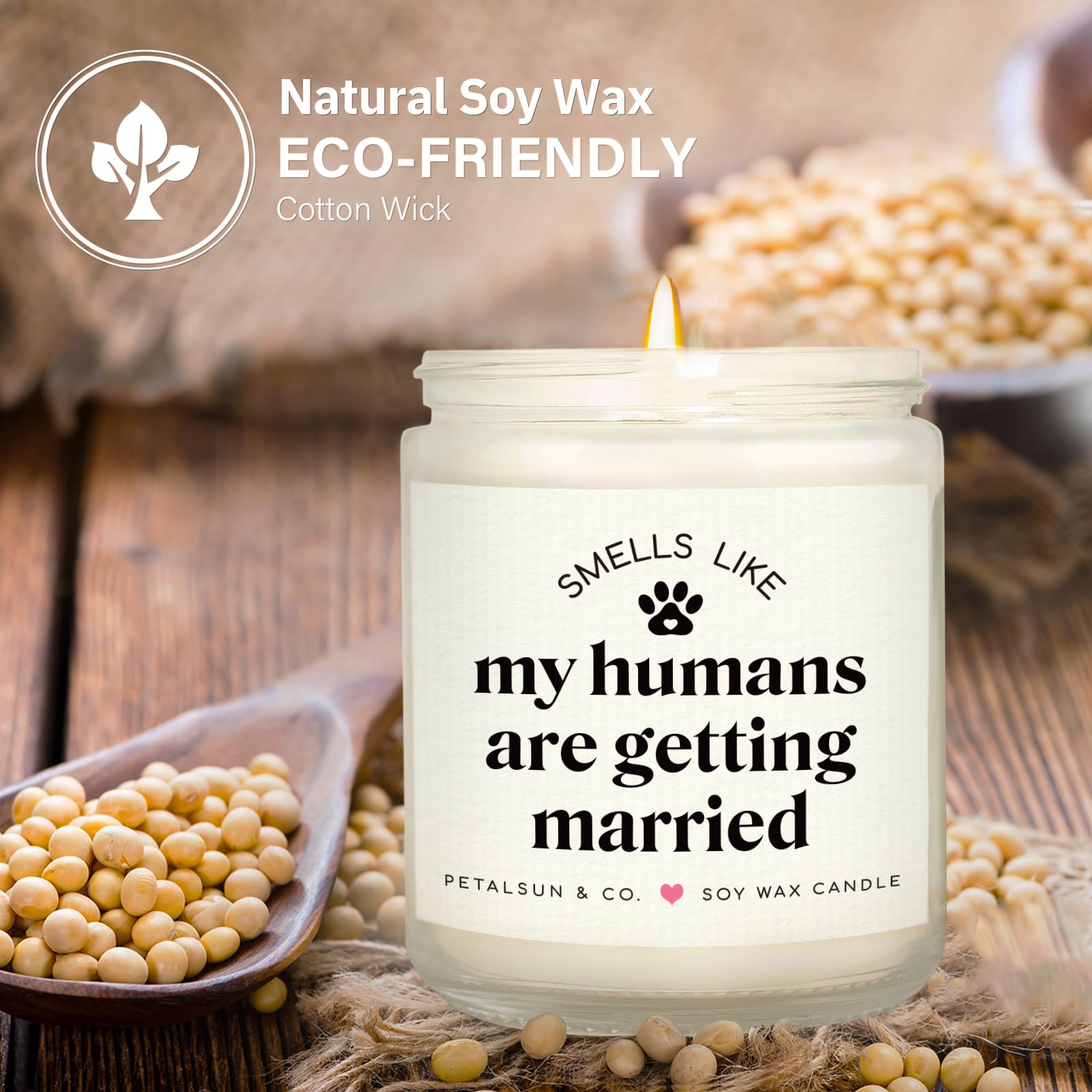 PETALSUN Wedding Gifts for Dog Lovers, Bridal Shower Gifts, Lavender Scented Soy Wax Candle, Bride Gifts, Bachelorette Gifts for Dog-Loving Couples, Bride