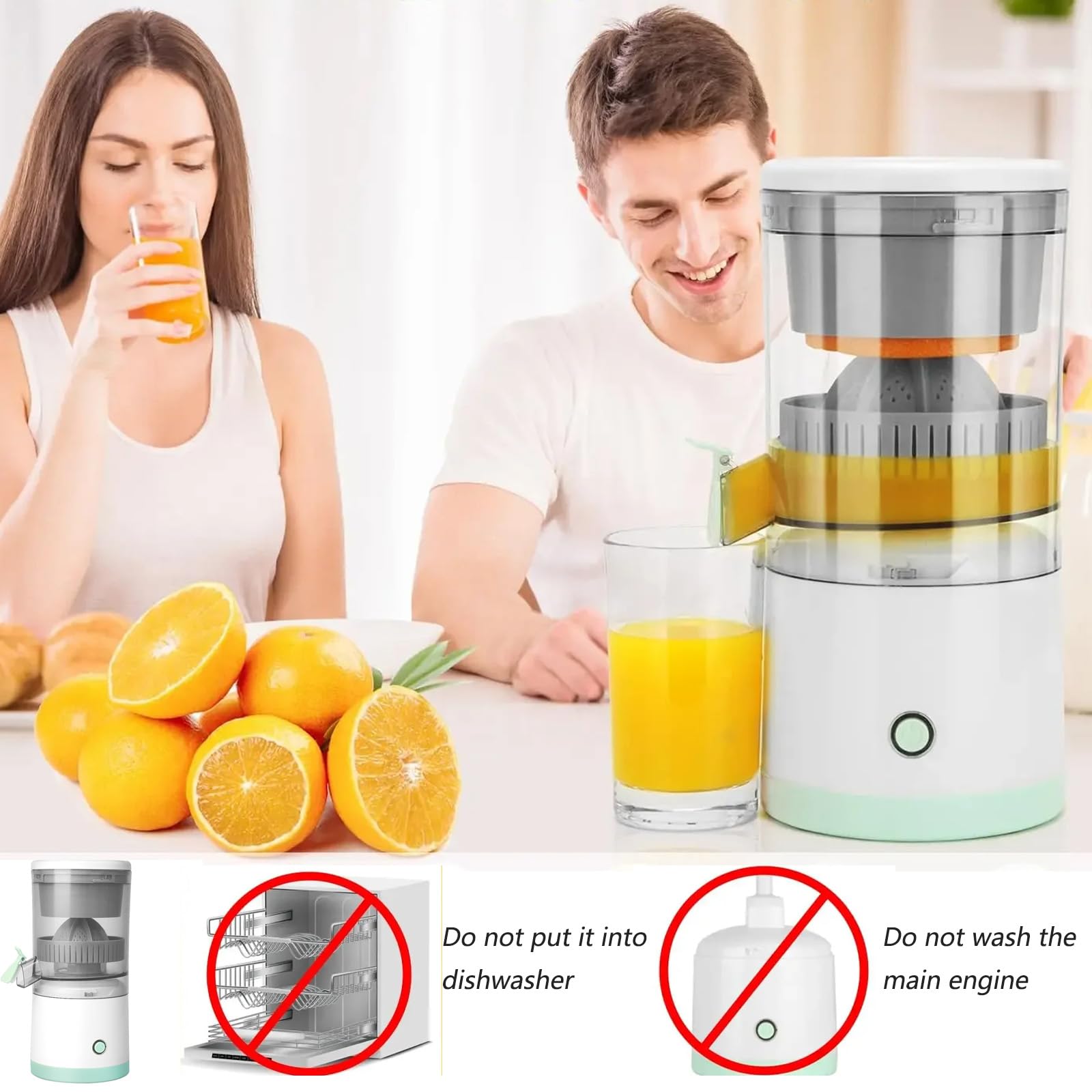 Electric Citrus Juicer, Citrus Juicer with USB Cable, Easy to Clean Portable Juicer for Fresh Orange Juice, Squeeze Orange, Lemon, Kiwi and Grapefruit Juice