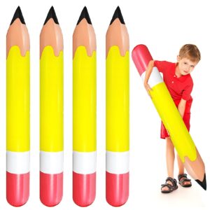 4 pcs large giant inflatable pencil balloon birthday party back to school graduation favor blow up balloon hanging classroom decoration suitable for classroom garden room birthday party decorations