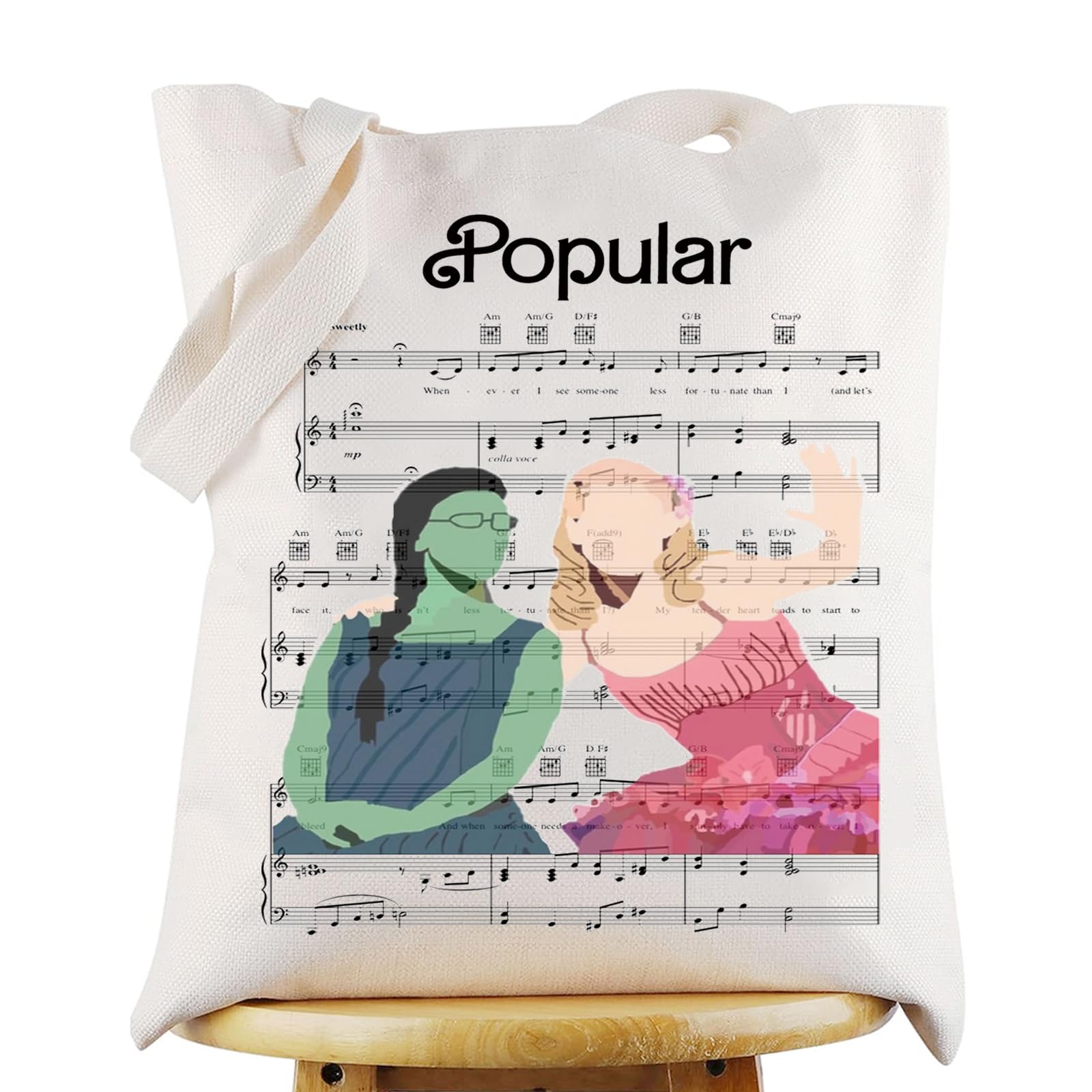 G2TUP Elphaba & Glinda Musical Tote Bag Elphaba & Glinda Fans Gift Elphaba Popular Musical Shoulder Bag Glinda Musical Merch (Popular TG)