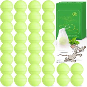 36 pack mice repellent - peppermint oil rat repellent ball for house garage garden car engine indoor, mouse deterrent for outdoor, keep mice out natural pest repellent pet safe