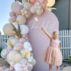 Soonlyn Pink Balloon Arch Kit, 13ft Thicken Dusty Pink Boho Neutral Theme for Coquette Birthday Party Baby Shower Bridal Shower