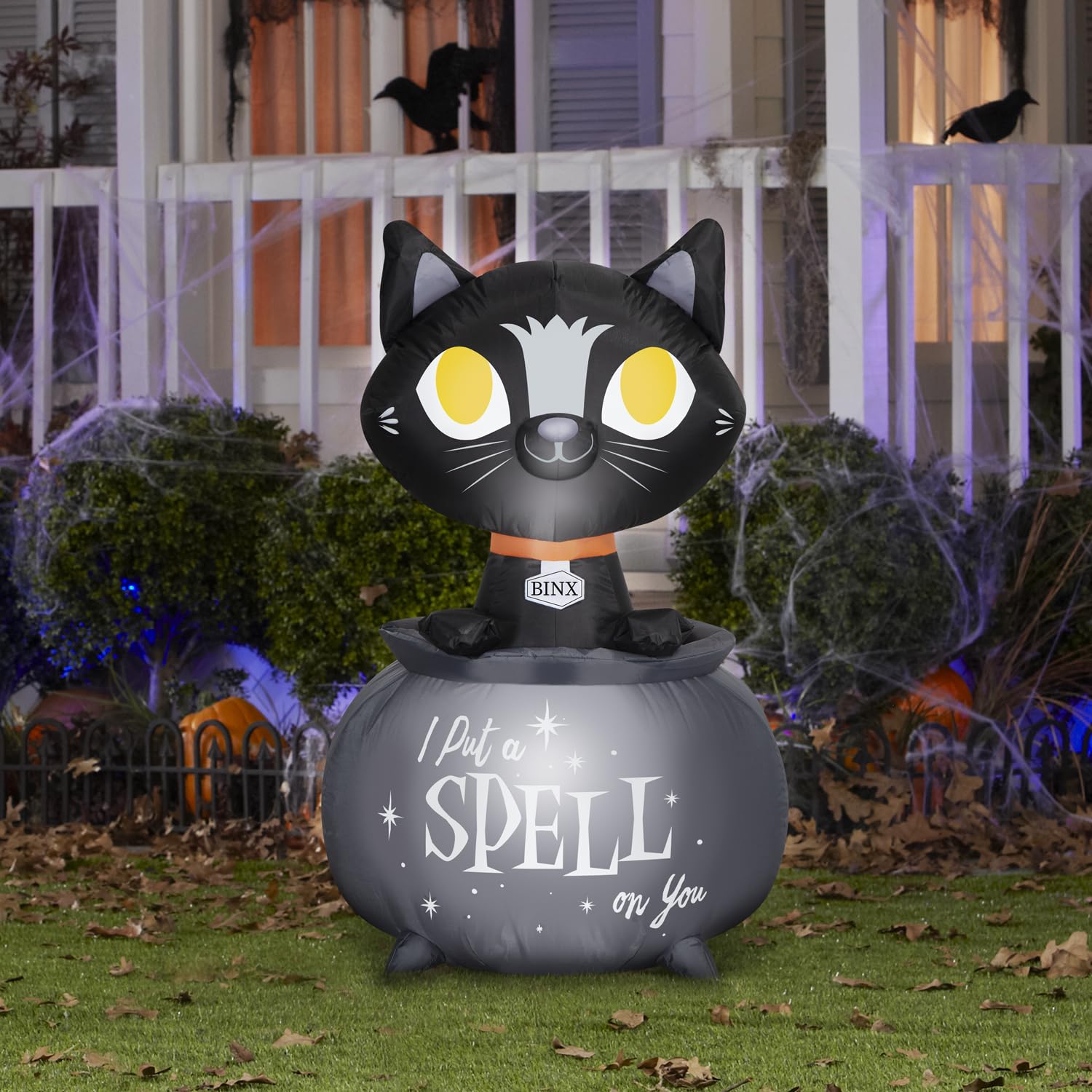 Gemmy 3.5’ Hocus Pocus Binx with Calderon Scene Disney Airblown Inflatable Halloween Decor