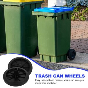 DOITOOL 2PCS Garbage Bin Wheels Replacement 7 inch Plastic Wheels Garbage Can Wheels Trash Can Dolly Rubber Wheels Trash Can Wheels Trash Bin Wheels Trash Can Accessories, 18.00X18.00X7.00CM, Black