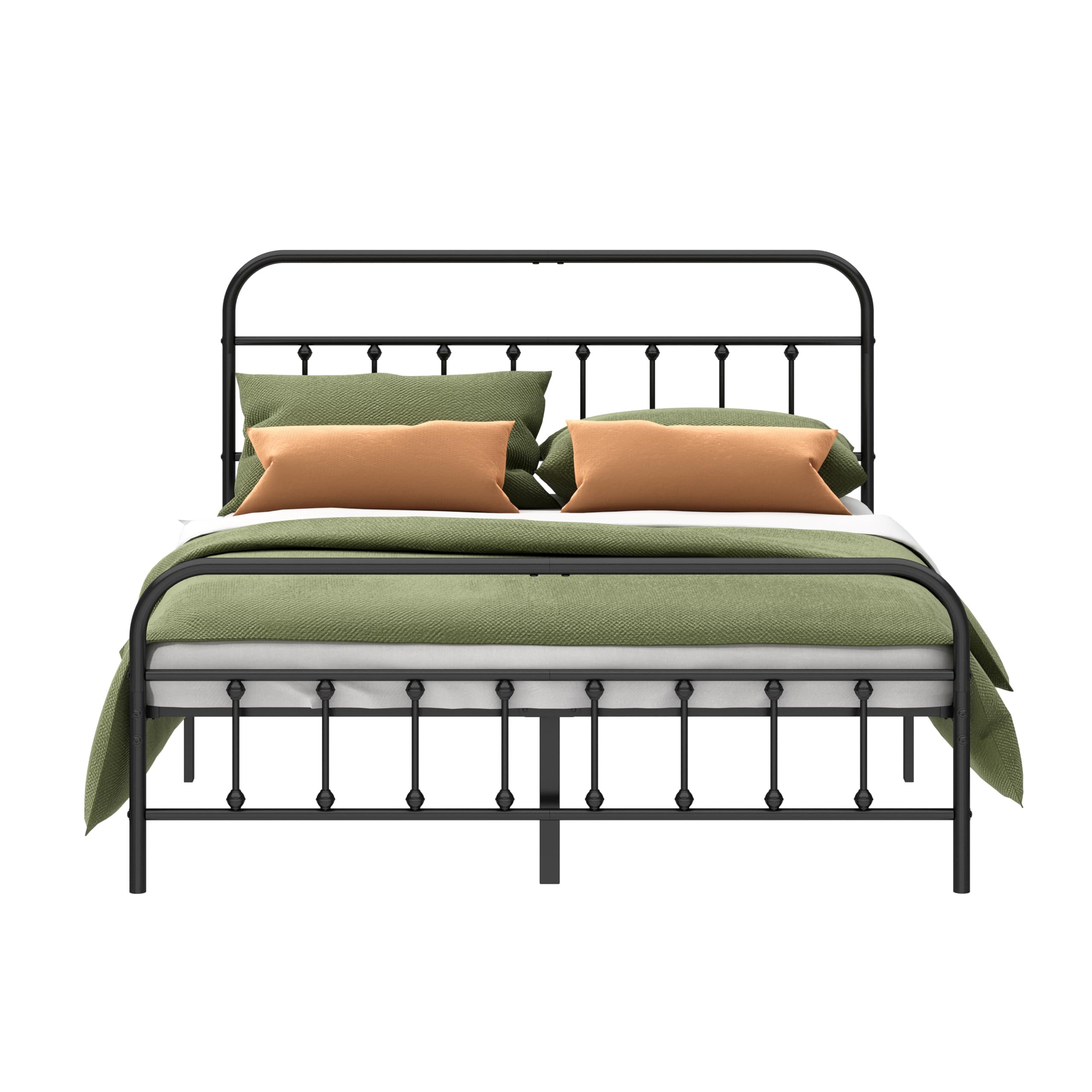 Kujielan Metal Bed Frame - Structurally Stable Heavy Duty Steel Slat Supported Full Bed Frames,No Box Spring Needed for Easy Removal and Transport…