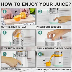 Electric Citrus Juicer, Citrus Juicer with USB Cable, Easy to Clean Portable Juicer for Fresh Orange Juice, Squeeze Orange, Lemon, Kiwi and Grapefruit Juice