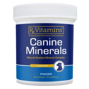 rx vitamins canine minerals - essential minerals for dogs - calcium powder for dogs & magnesium for dogs - dog iron supplement - bone and joint supplement for dogs and dog immune support - 16oz