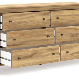 Signature Design by Ashley Hallityn Coastal 6-Drawer Dresser with Safety Stop and Scalloped Design, White