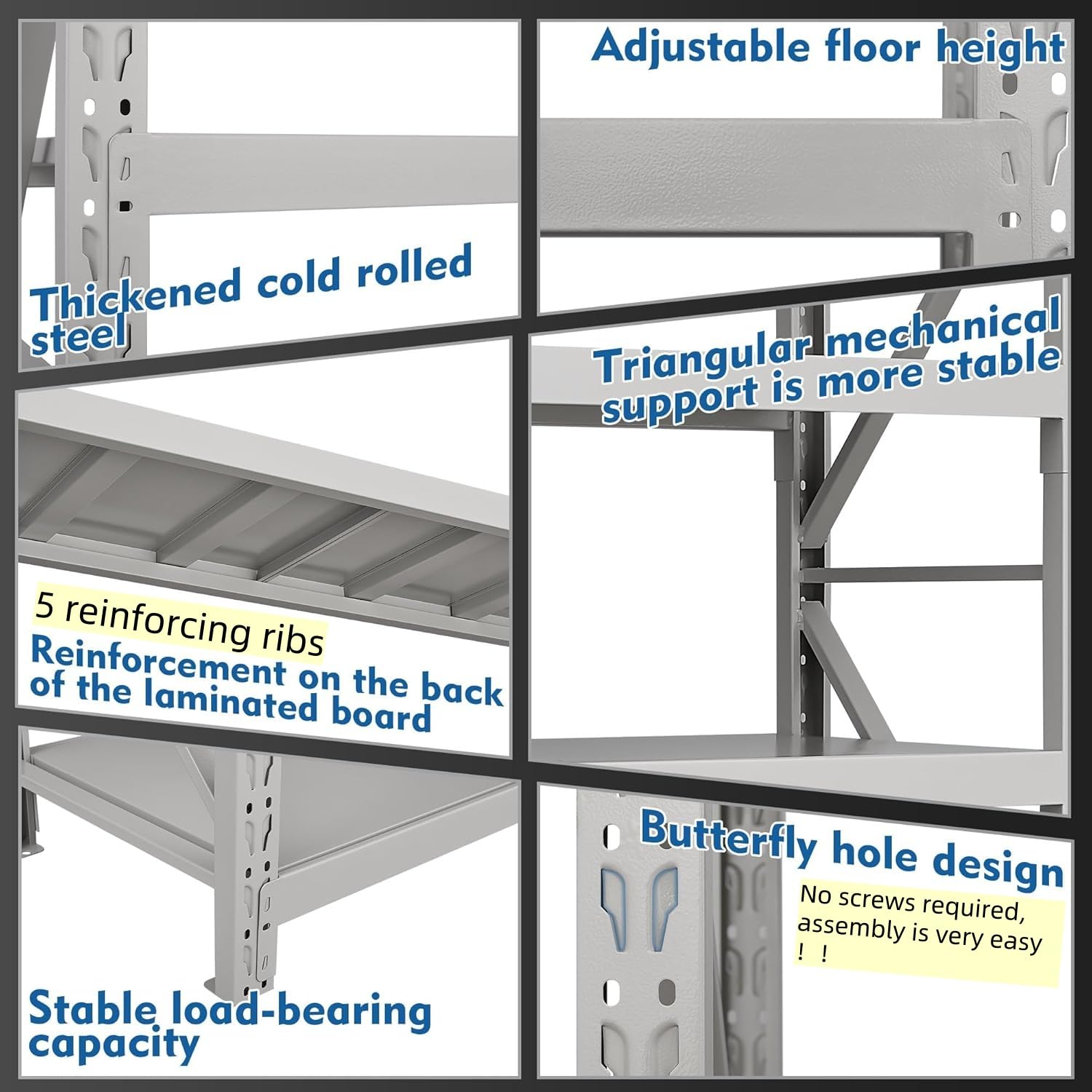 3500LBS Industrial Garage Shelving 4 Tier Heavy Duty Storage Shelves Ccommercial Shelving Adjustable Metal Shelves for Garage/Warehouse 4 Feet Tall Industrial Metal Shelving White,48"W x 18"D x 48"H