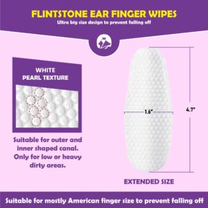 Flintstone Dog Ear Cleaner Finger Wipes – Ultra Big Dog Ear Wipes Gently Clean Ear Wax, Dirt - Ear Wipes for Dogs & Cats Soothes Ear Itching - Mild Coconut Scent - 60 Count