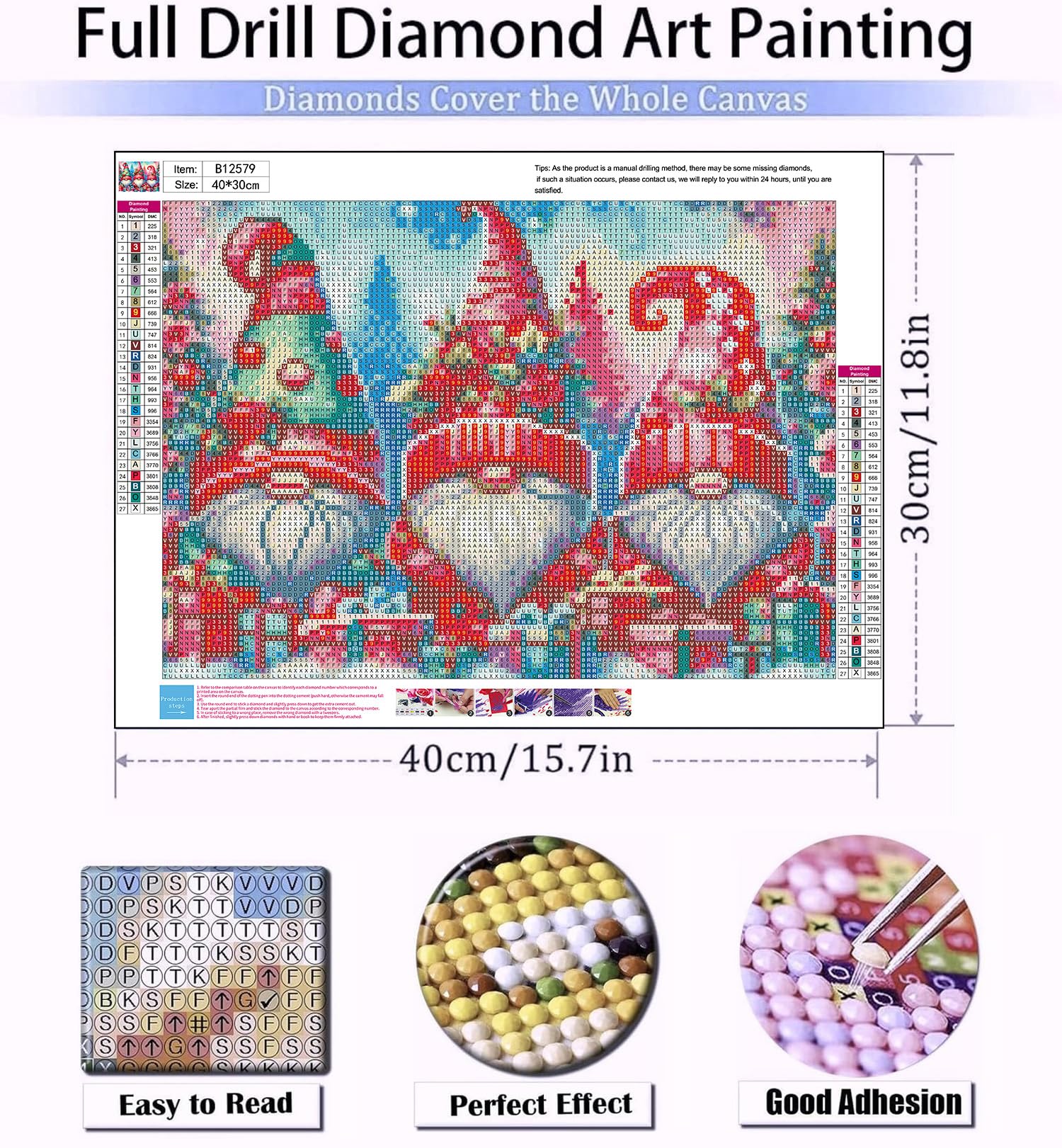 Diamond Art Kits for Adults Gnomes Diamond Painting Christmas Kits for Adults Beginners Round 5D Paint by Diamonds Gem Dots Art Gnomes Painting Crafts Kits Home Decor Gifts 12x16in (Christmas Gnomes)