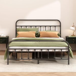 Kujielan Metal Bed Frame - Structurally Stable Heavy Duty Steel Slat Supported Full Bed Frames,No Box Spring Needed for Easy Removal and Transport…