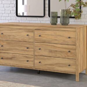 Signature Design by Ashley Hallityn Coastal 6-Drawer Dresser with Safety Stop and Scalloped Design, White